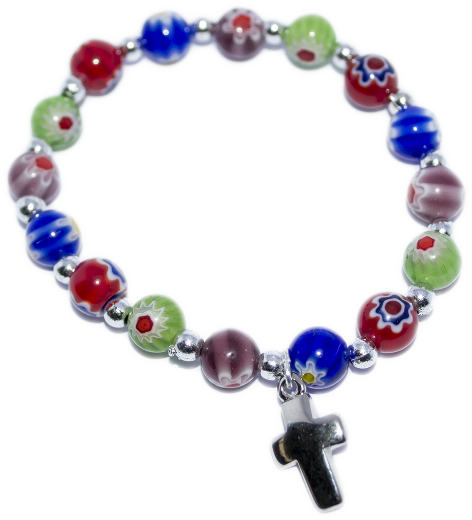 Armband - muranoparels op elastiek (Ø8mm)