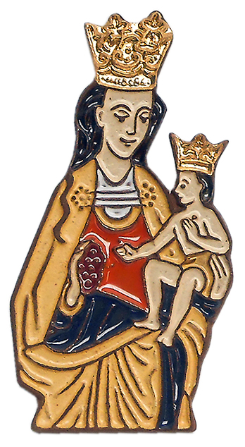 Aimant frigo Vierge et Enfant - céramiquem/doré (79x42mm)