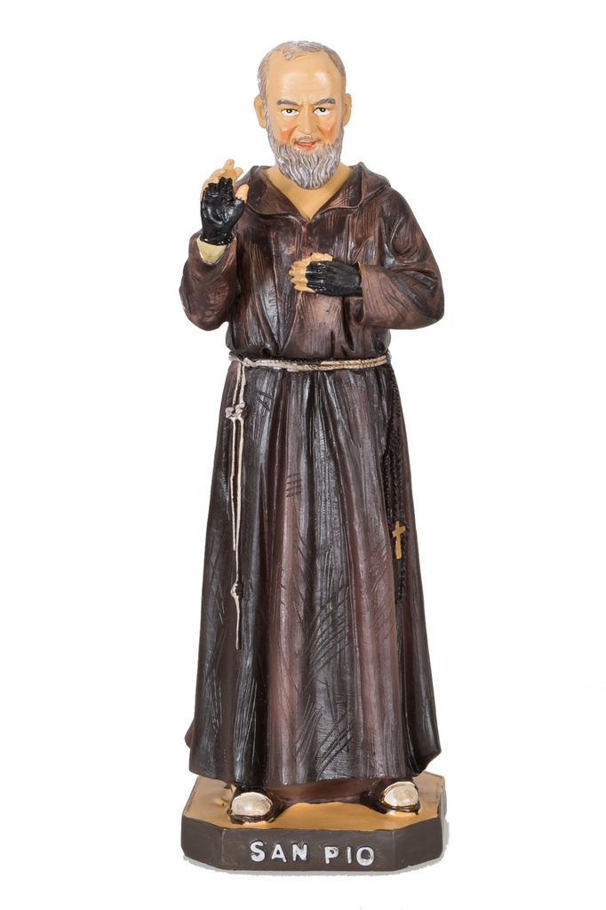 Statue P. Pio - résine - 20cm