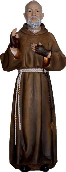 Statue Padre Pio - résine/couleur - 13cm