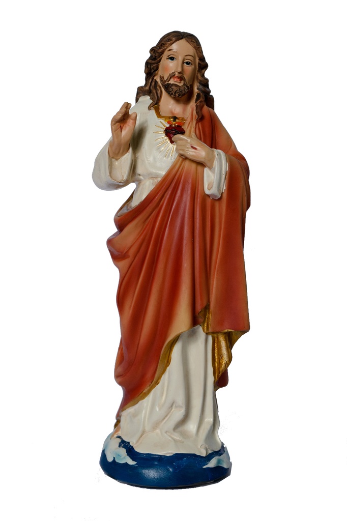 Statue Sacré Coeur Jésus - résine - 13cm