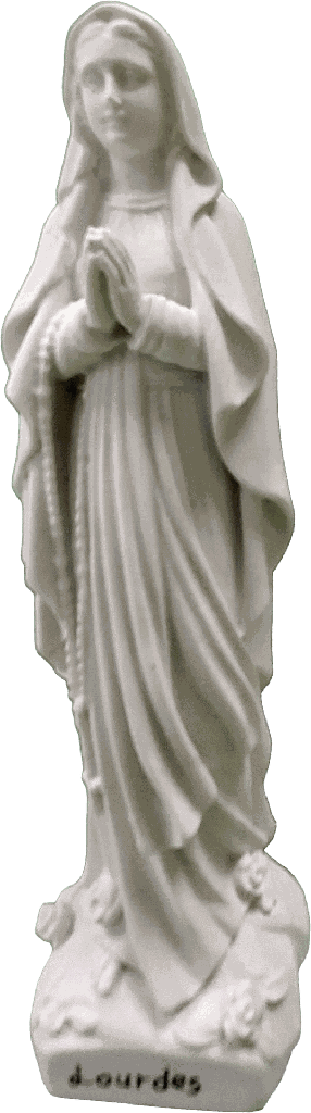Beeld OLV Lourdes - kunsthars/wit - 15cm