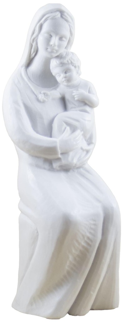 Madonne assise  - résine/blanche - 18*6cm