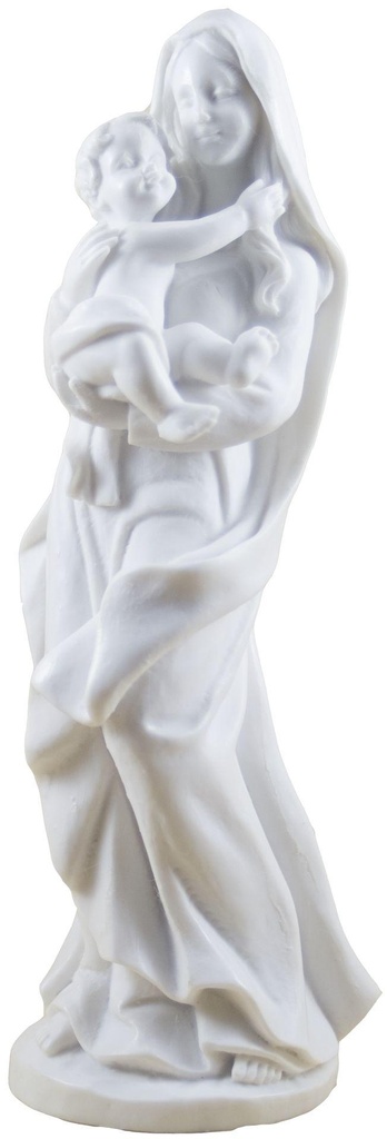 Madonna met kind  - kunsthars/wit - 20*6cm