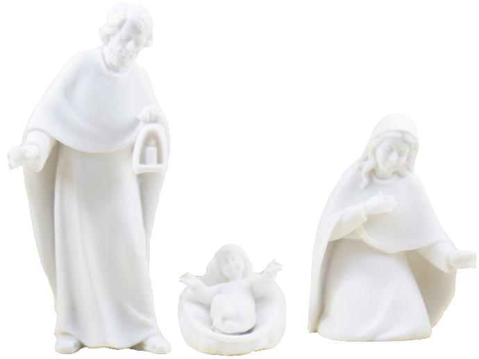 Nativite 3 pieces  - résine/blanche - 10*5cm
