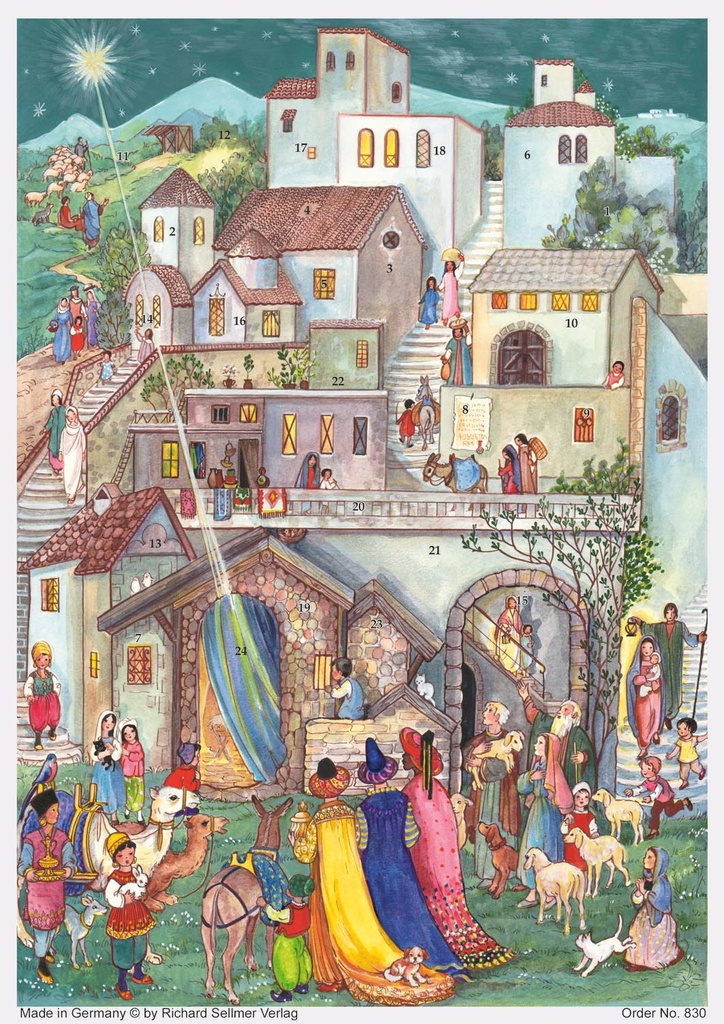 Adventzkalender 21x29,7cm ohne Tekst in cello