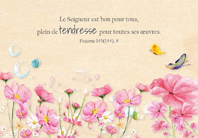 Wenskaart hout - 10x14cm - Le Seigneur est bon ... PS 145(14