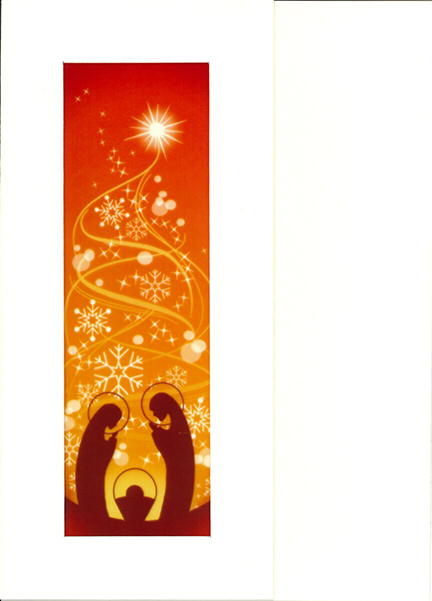 Carte vitrail Nativité - 10,5x15cm/cello+envel