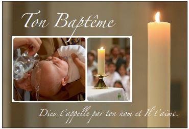 Wenskaart Ton baptˆme, Dieu t'apelle...