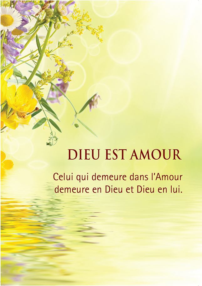 Carte simple 10,5x15cm - Dieu est amour. Celui qui demeure .