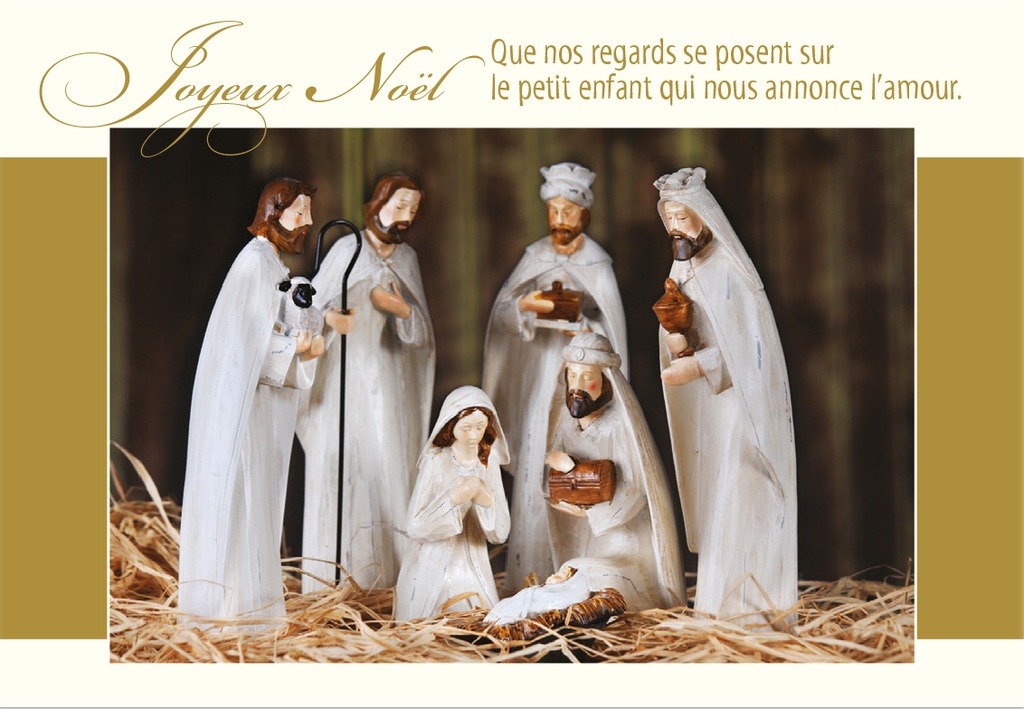 Kerstkaart 10x15cm - Joyeux Noël, Que nos regards...