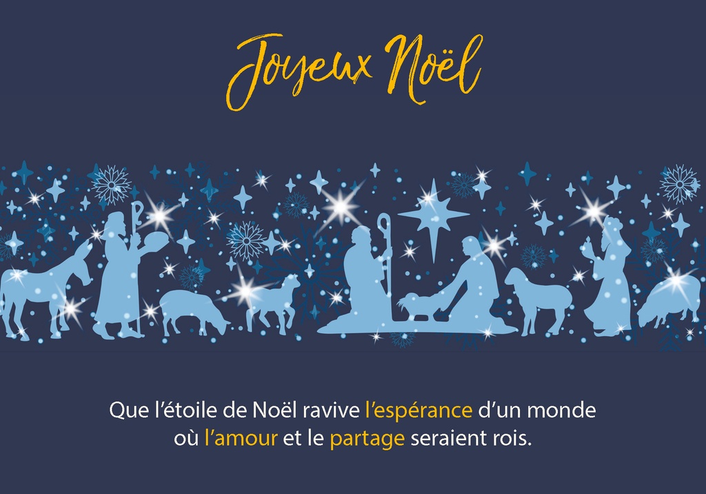 Carte simple Noël - 10x15cm - Que l'étoile de Noël ravive ...