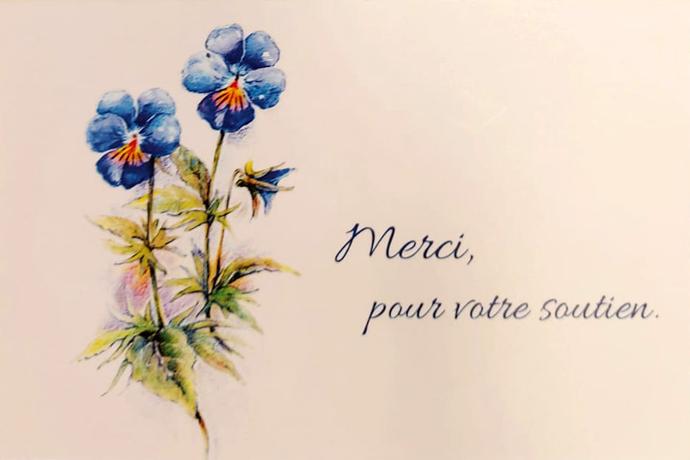 Pchette Merci pour votre soutien - 2x3 cartes avec enveloppe