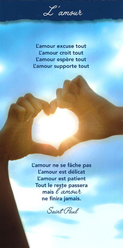 Tekstkaart 10,5x21cm + enveloppe - L'Amour