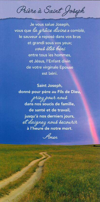 Tekstkaart 10,5x21cm + enveloppe - Prière … St Joseph