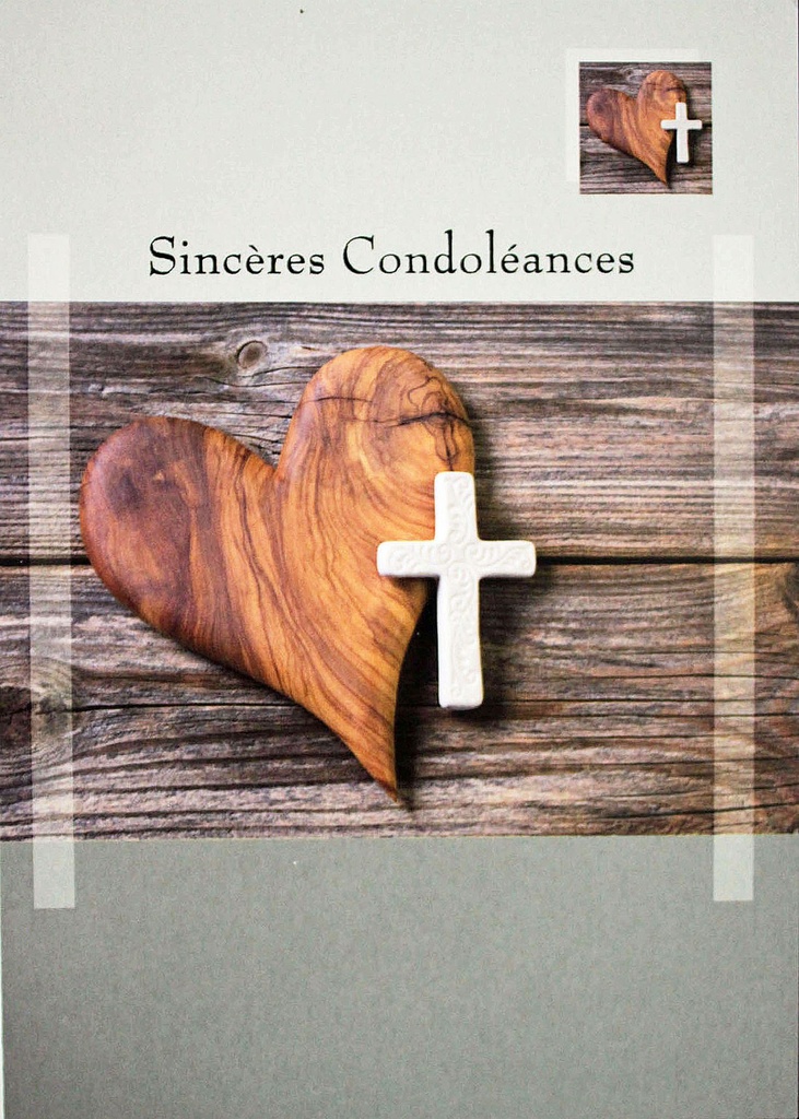 Doppelkarte mit Umschlag in Cello - Sincères Condoléances -