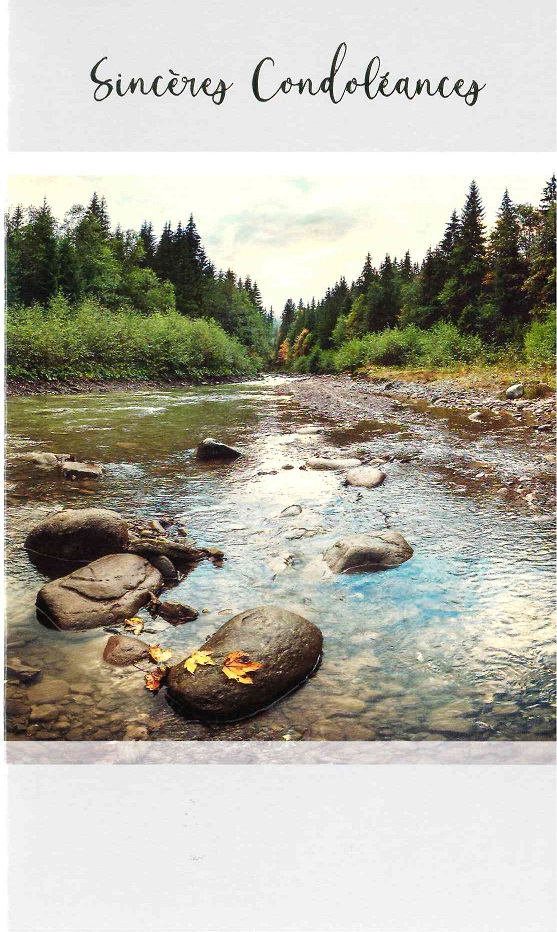 Carte double Sincères Condoléances - 9,5x16cm - envelop/cell