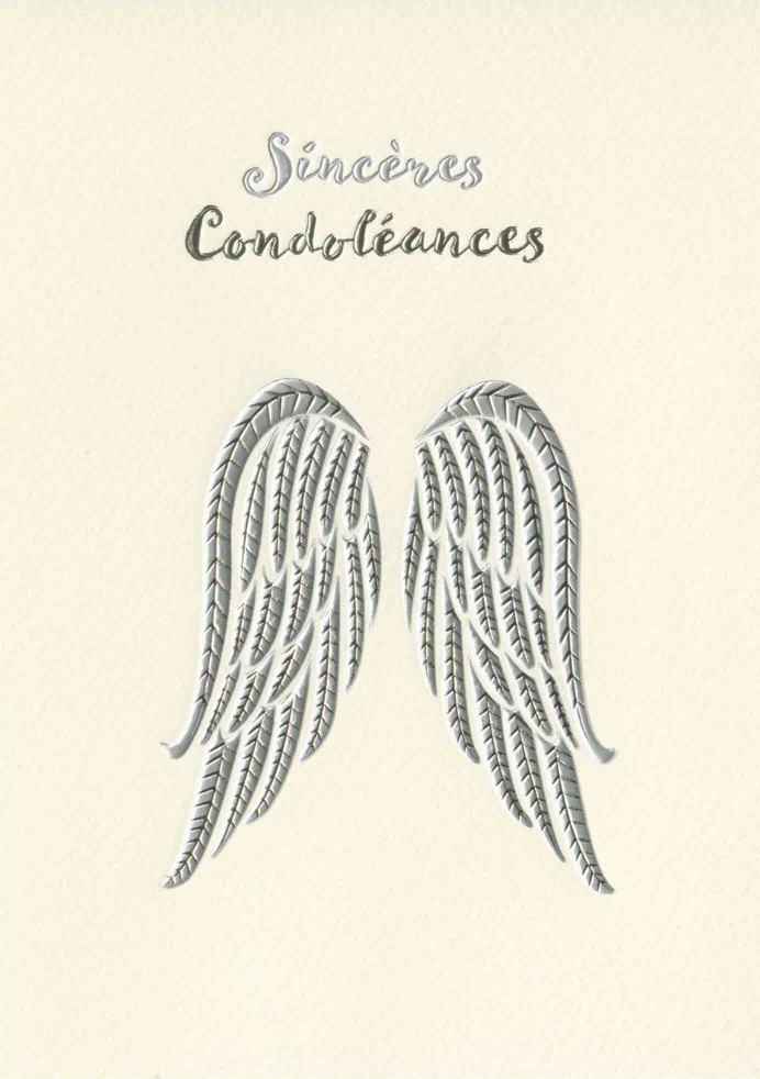 Wenskaart Sincères condoléances - 12x17cm/cello+omslag