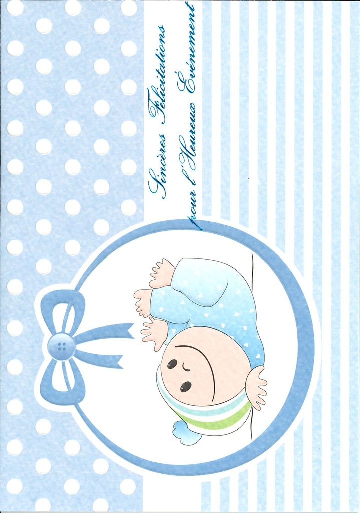 Wenskaart Sincères félicitations pour... - 12x17cm/cello+oms