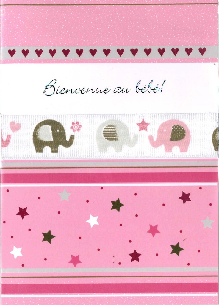 Wenskaart Bienvenue au bébé - 12x17cm/cello+omslag