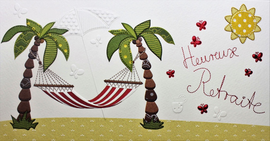 Doppelkarte mit Umschlag in Cello - Heureux Retraite - 11,5x