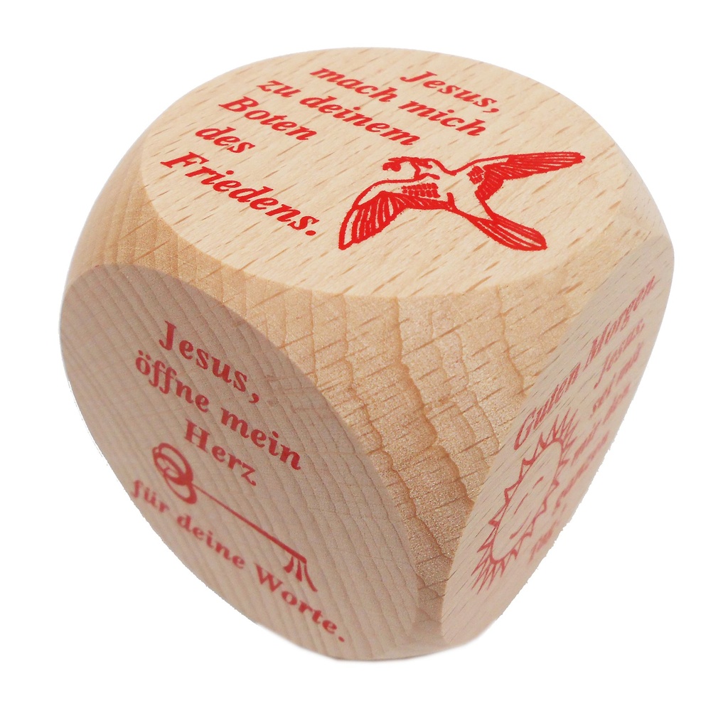 Dobbelsteen - kindergebedjes - Duits/rood
