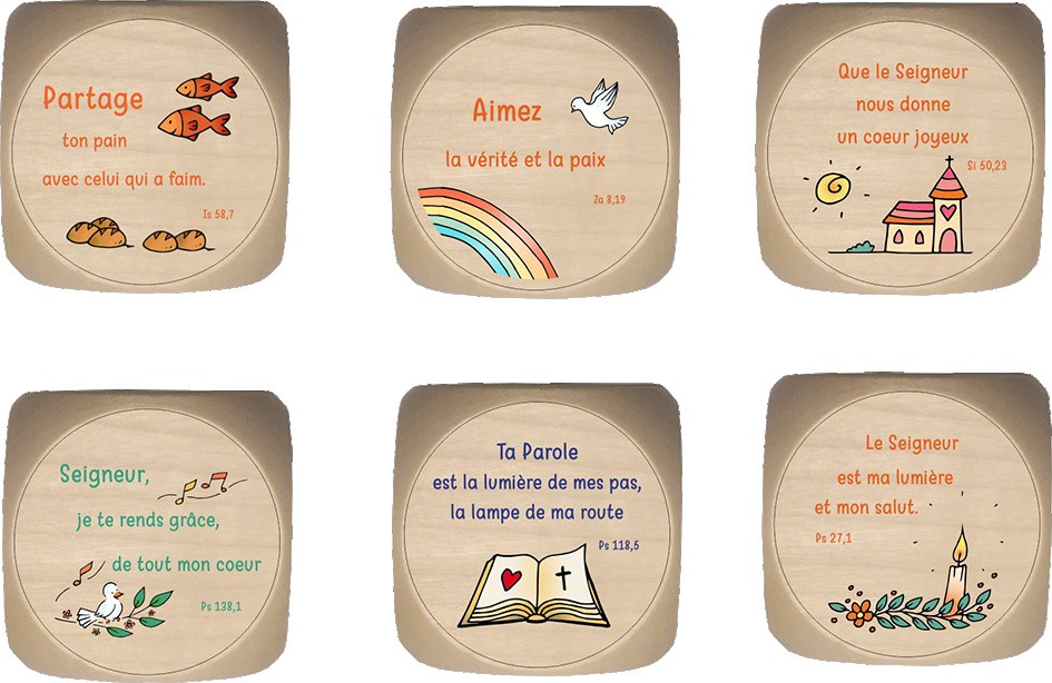 Dé de prière enfant 'Lumière' - mod. Colombe J. - 39mm/multi