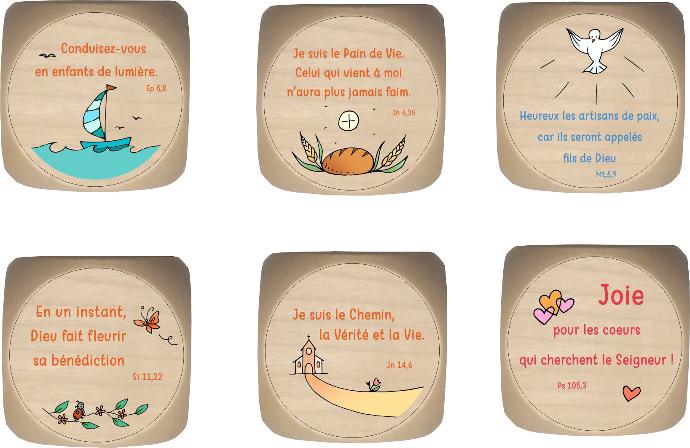 Dobbelsteen Colombe J. - kindergebedjes 'Artisan' - 39mm/mee