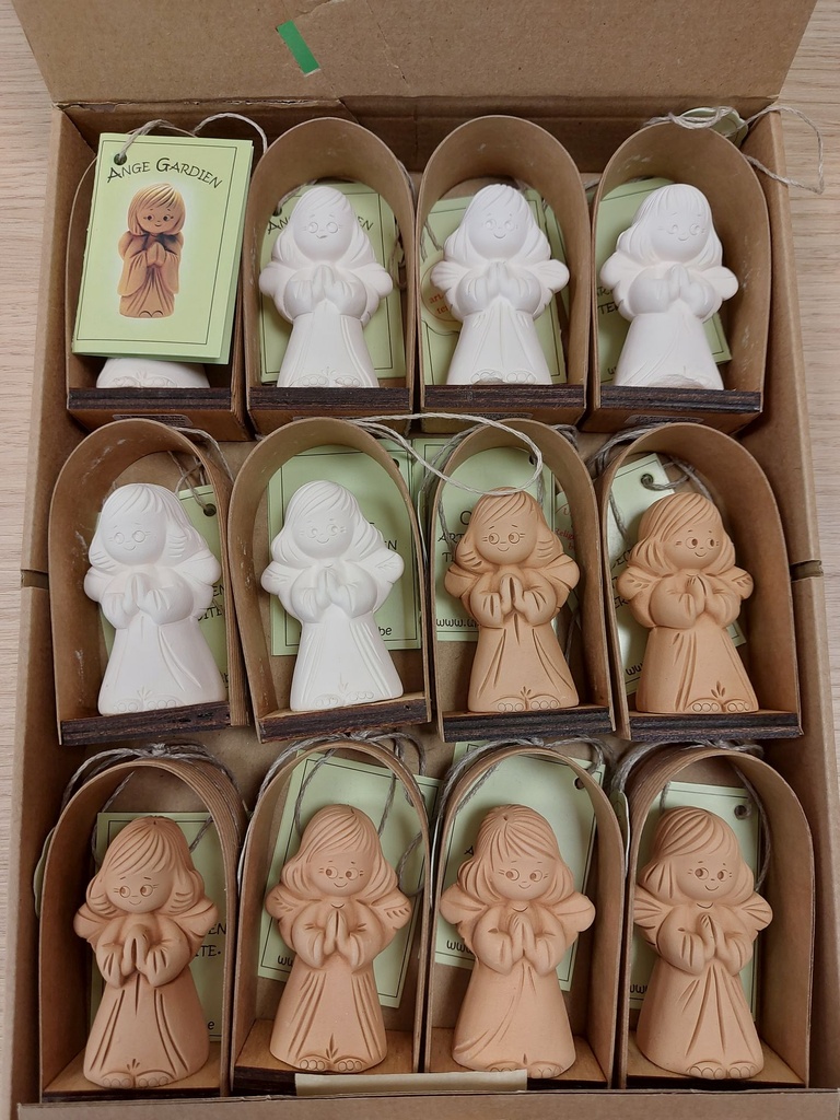 Ange gardien debout sous arche - 8,5cm - panaché TC/WT - tex