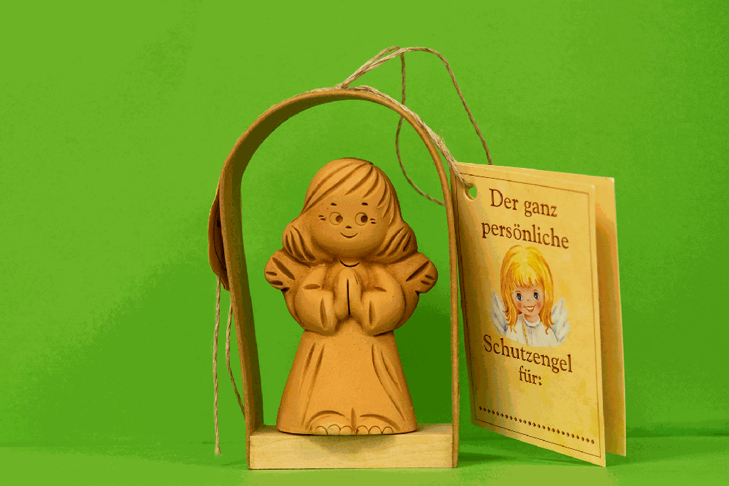 Ange gardien debout TC -  texte anglais - H=8,5cm