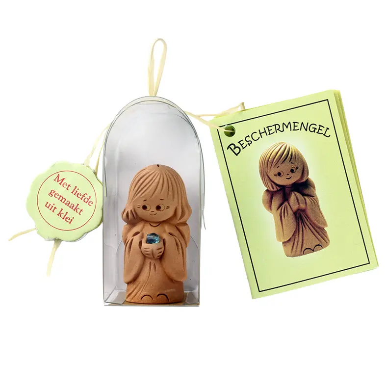 Angel porcelain with amber in cello - Dutch/TW-3