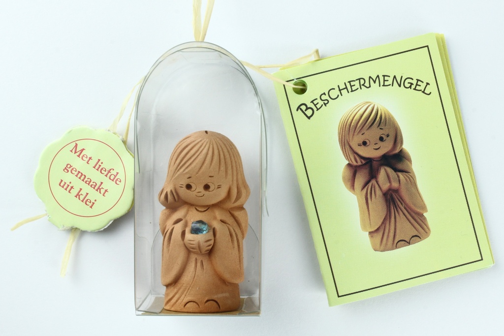 Beschermengel TC /imm. cristal steentje - in cello verpakking - Nederlandse tekst - assorti