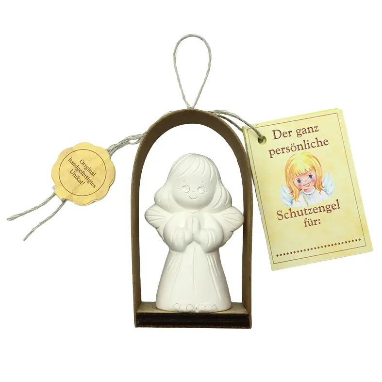 Staande engel groot TC - wit - Duitse tekst - 8,5cm