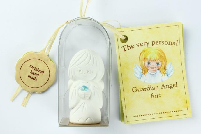 Ange gardien TC/blanc - imm.cristal sous cello - texte angla