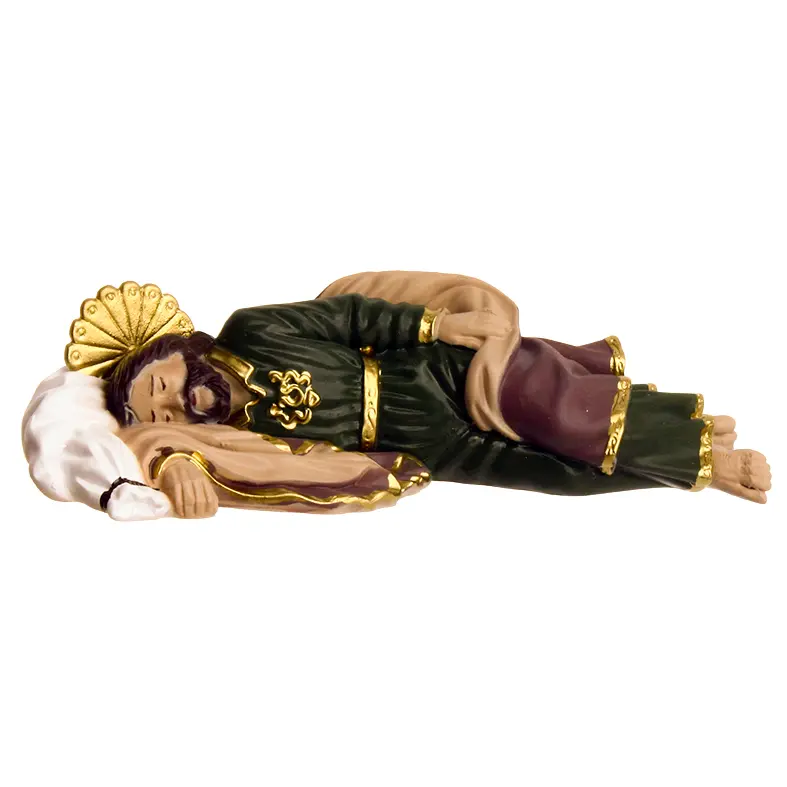 Beeld H.Jozef/slapend - 13cm/gekleurd - poly