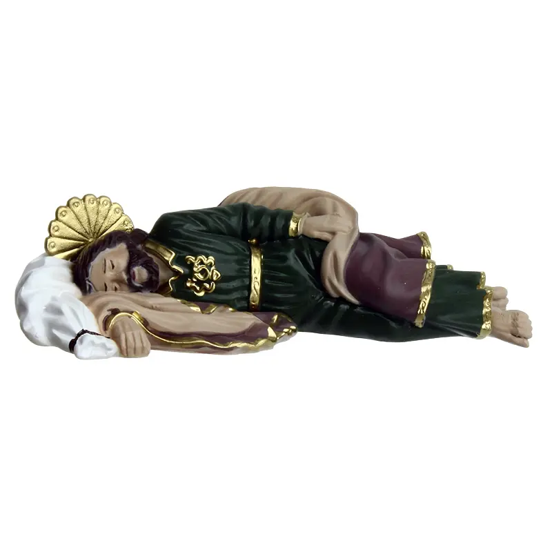Statue St Joseph/dormant - résine -14cm/couleur