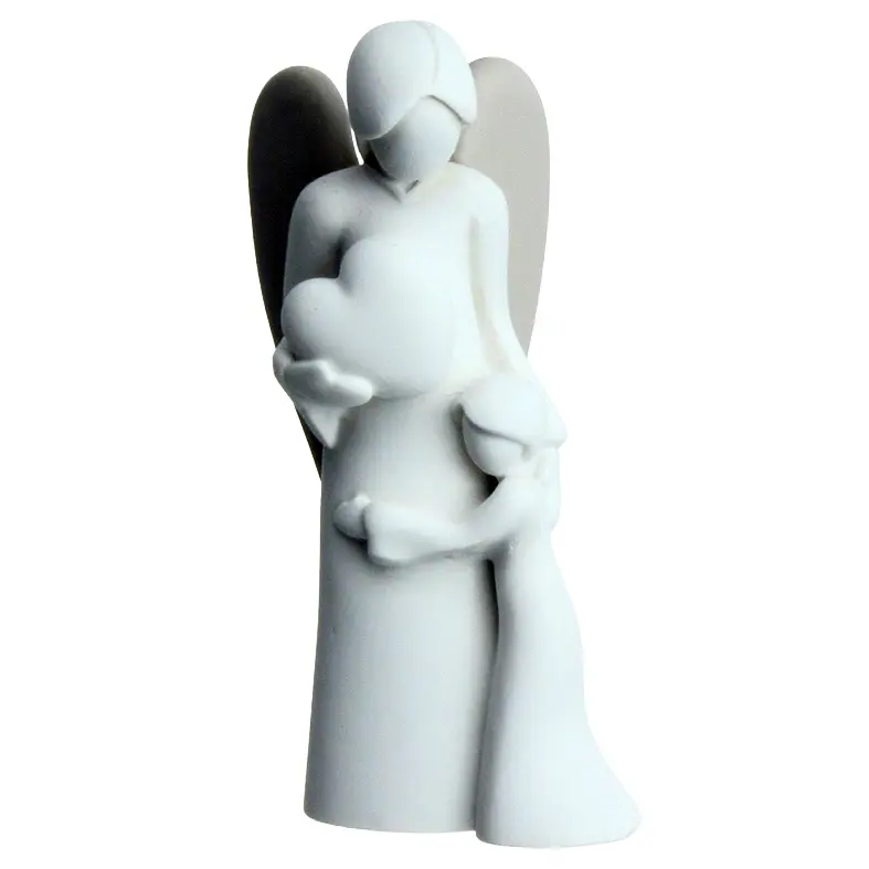 Ange gardien - résine/blanche - 9cm