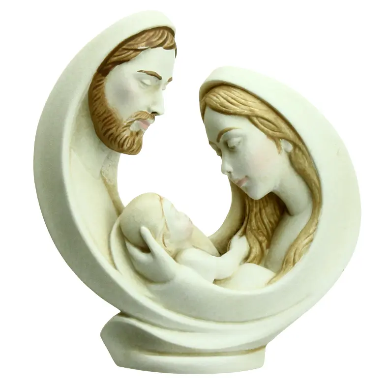 Statue Ste Famille - résine/blanche - 8cm