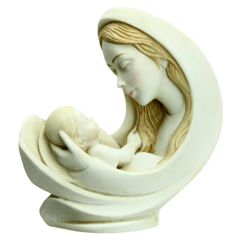 Statue Mutter/child - resin/white - 8cm