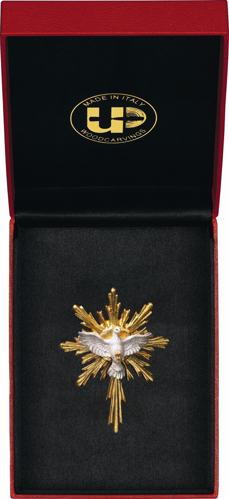 Statuette bois Saint Esprit avec auréole 6*5cm