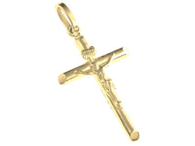 Kruisje corpus - Ag 925‰ 3μm verguld (18x27mm)