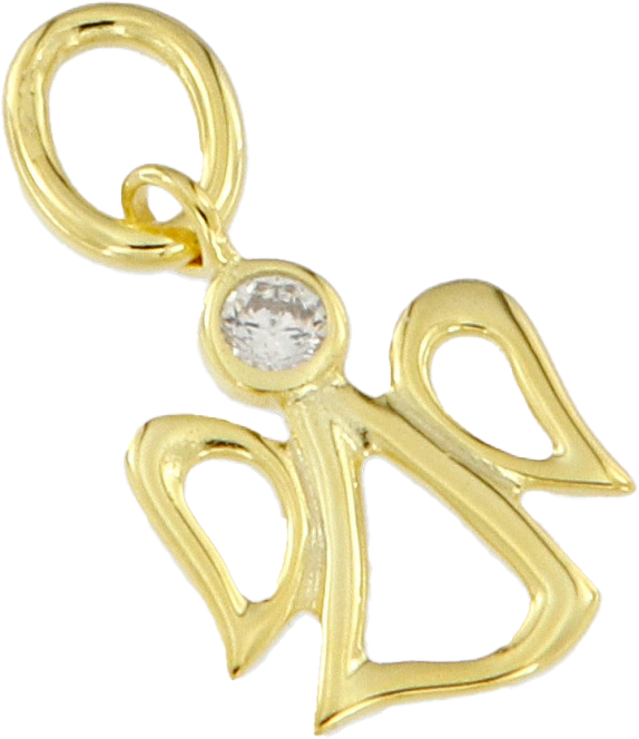 Engeltje met steentje - 20mm - verguld 3μm