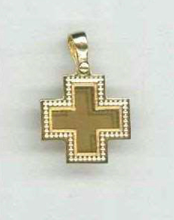 Croix carré - laiton Plaqué Or 3μm (15x15mm)