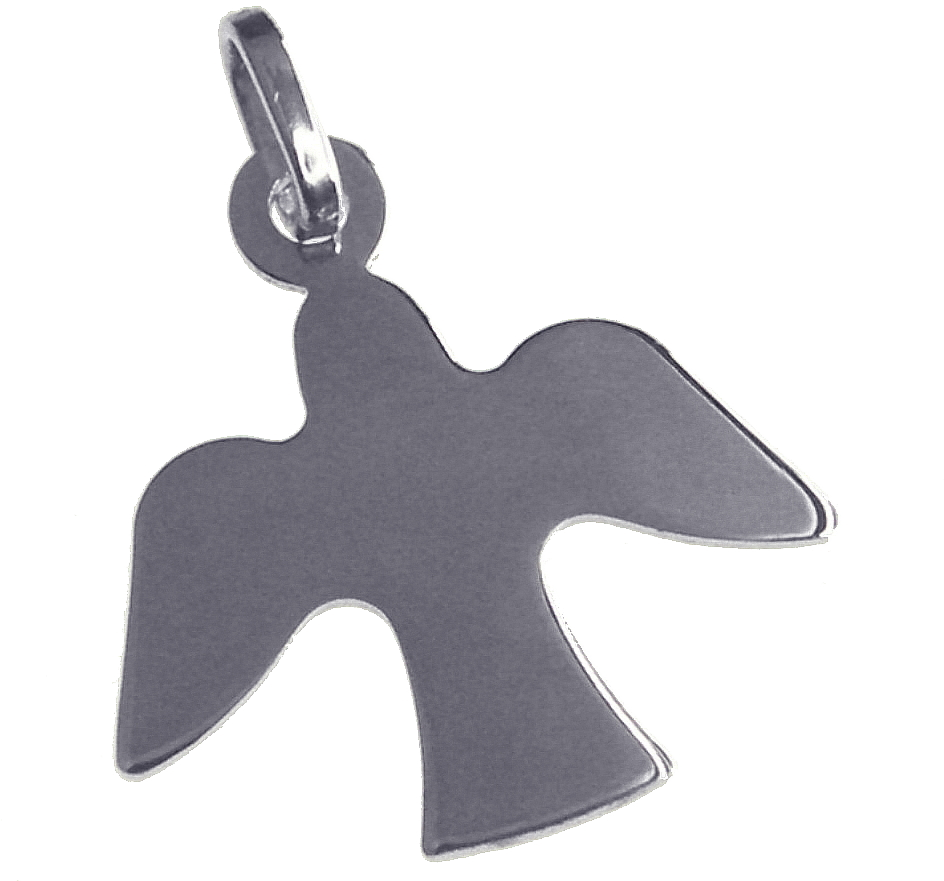Pendentif/colombe/pleine - Argent 925‰ rhodié (17x20mm)