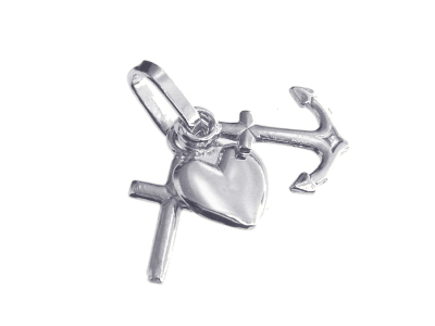 Croix Foi,Espérance&Charité - Argent 925‰ rhodié (15mm)