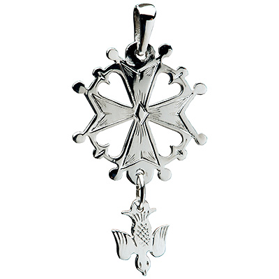Croix Huguenote - Argent 925‰ rhodié (15x27mm)