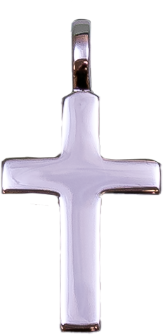 Croix lisse - Argent 925‰ rhodié (12x18mm)