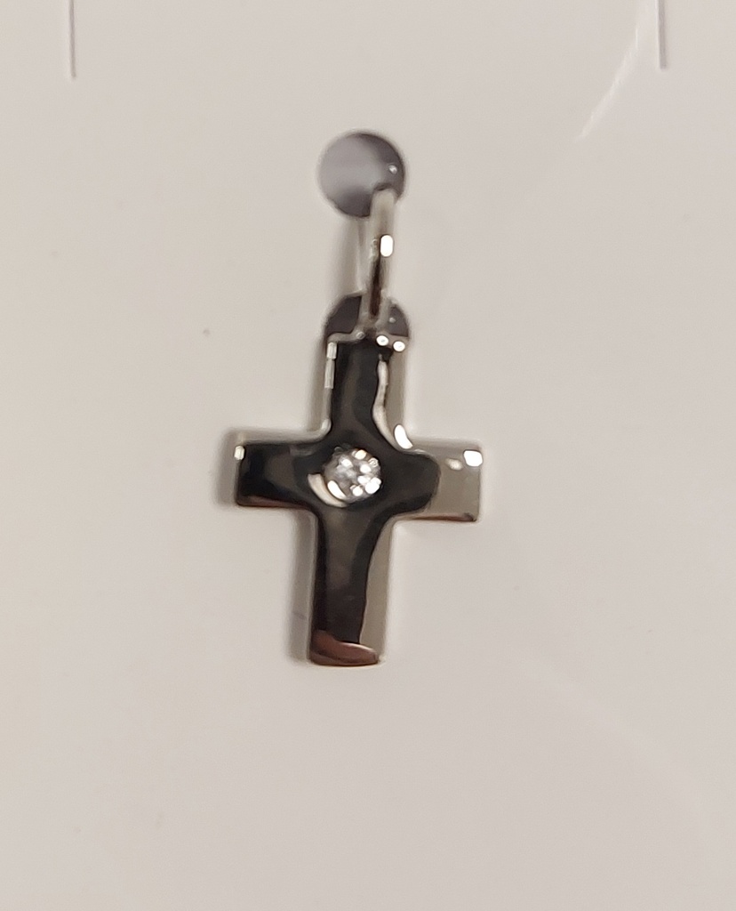 Kruisje/steentjes - gerhodineerd Ag 925‰ (8x10mm)