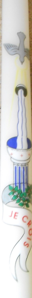 Doopkaars D10/40cm - Je crois/zeefdruk