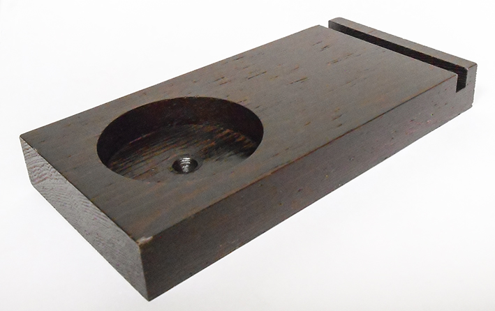 Houder voor leisteentje/theelicht - 11,6x5,8cm/wengéhout